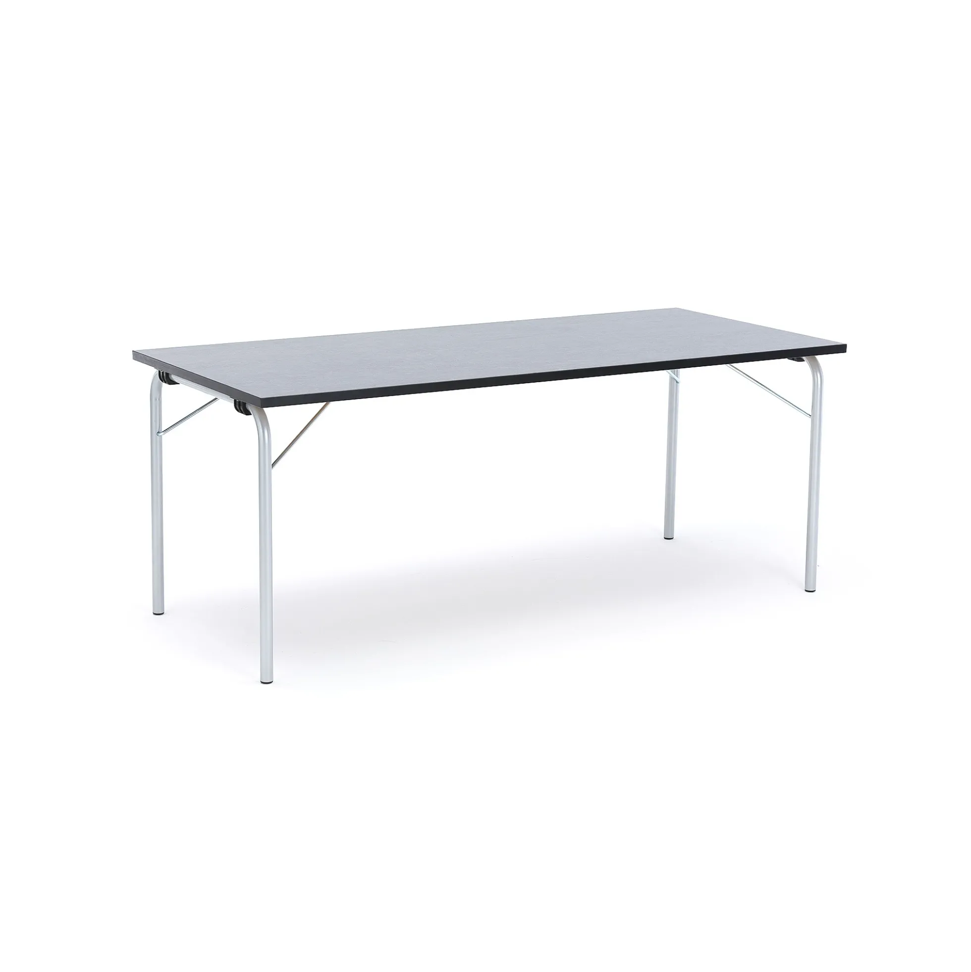 Taittopöytä NICKE 1800x800x720mm, hopeanharmaa, tummanharmaa linoleumi