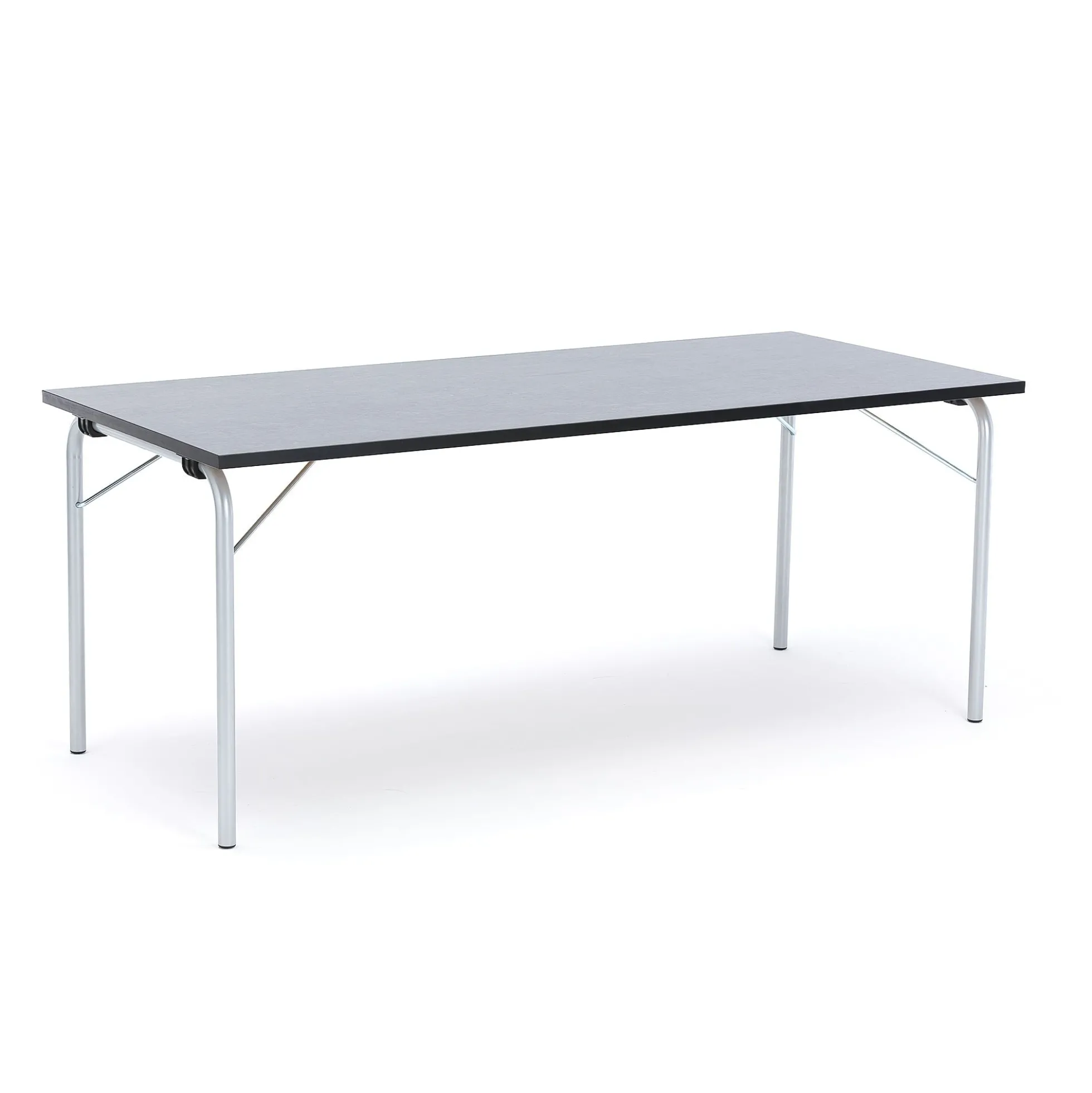 Taittopöytä NICKE 1800x800x720mm, hopeanharmaa, tummanharmaa linoleumi
