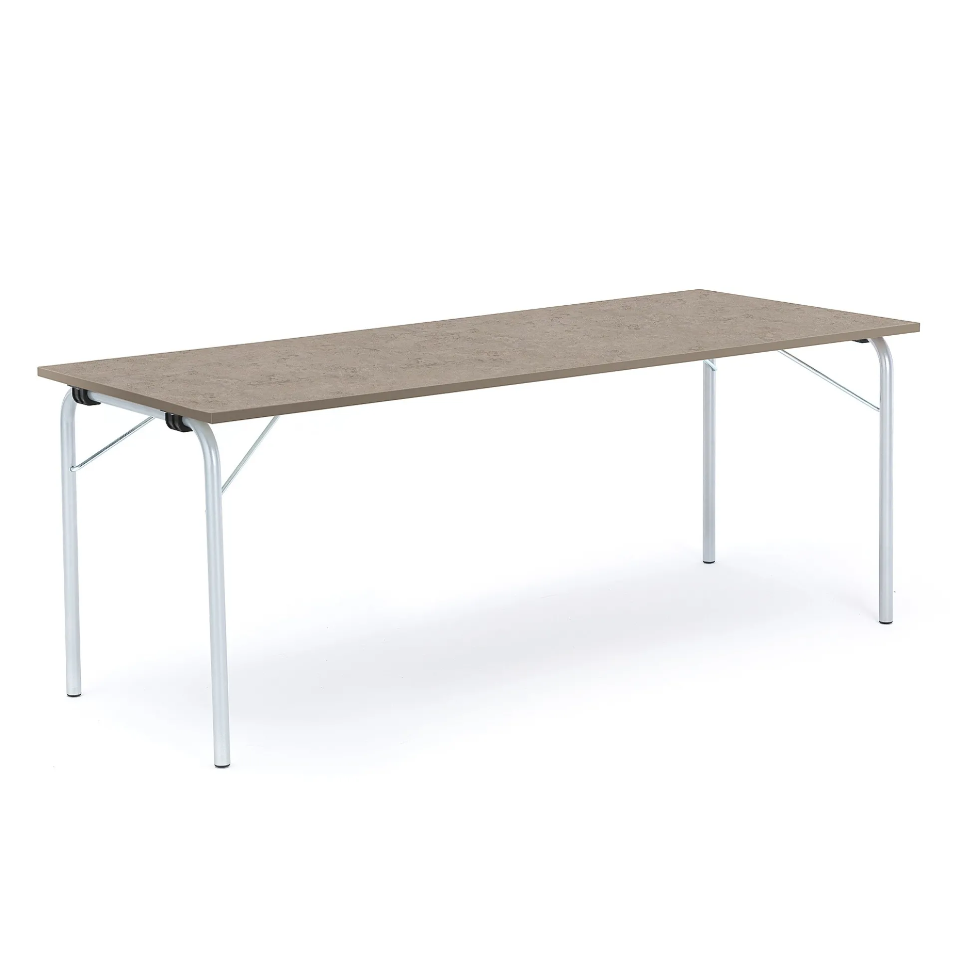 Taittopöytä NICKE 1800x700x720mm, hopeanharmaa, vaaleanharmaa linoleumi