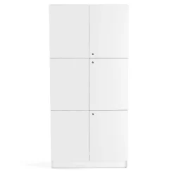 Tarvikekaappi THEO 3 pariovea, 2100x1000x470 mm, valkoinen