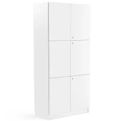 Tarvikekaappi THEO 3 pariovea, 2100x1000x470 mm, valkoinen