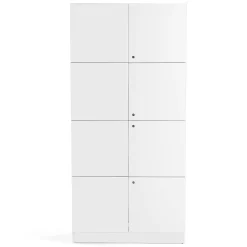 Tarvikekaappi THEO 4 pariovea, 2100x1000x470 mm, valkoinen