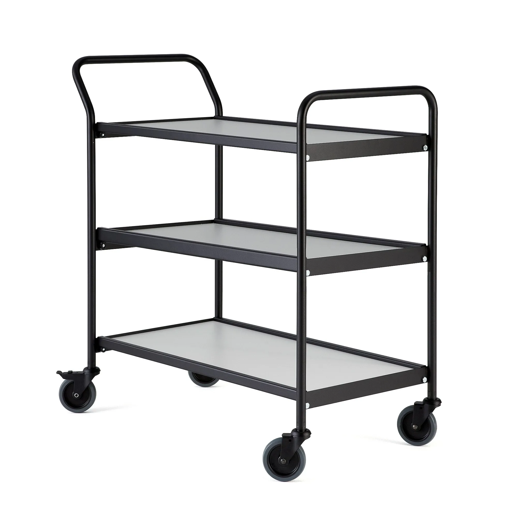 Tasovaunu CHASE 3 hyllytasoa, 930x425x946 mm, harmaa, musta