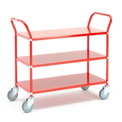 Tasovaunu TRANSIT 3 hyllytasoa, 900x440 mm, punainen