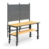 Teollisuuspöytäkokonaisuus TRUST Siirrettävä, työkalupaneeli, alahylly, 2000x760 mm, kovalevy