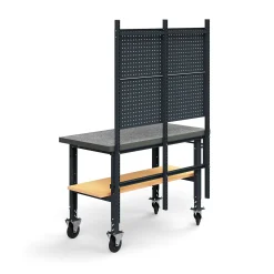 Teollisuuspöytäkokonaisuus TRUST Siirrettävä, työkalupaneeli, alahylly, 1500x760 mm, vinyyli