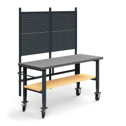 Teollisuuspöytäkokonaisuus TRUST Siirrettävä, työkalupaneeli, alahylly, 2000x760 mm, vinyyli