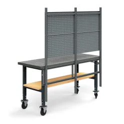 Teollisuuspöytäkokonaisuus TRUST Siirrettävä, työkalupaneeli, alahylly, 2000x760 mm, vinyyli