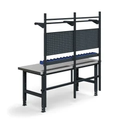 Teollisuuspöytäkokonaisuus TRUST Työkalupaneelit, laatikot + hyllyt, 2000x760 mm, teräs