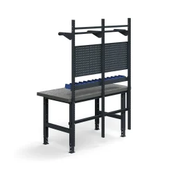 Teollisuuspöytäkokonaisuus TRUST Työkalupaneelit, laatikot + hyllyt, 1500x760 mm, vinyyli