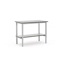 Teollisuuspöytä MOTION Manuaalisesti korkeussäädettävä, alahylly, 1200x600 mm, harmaa