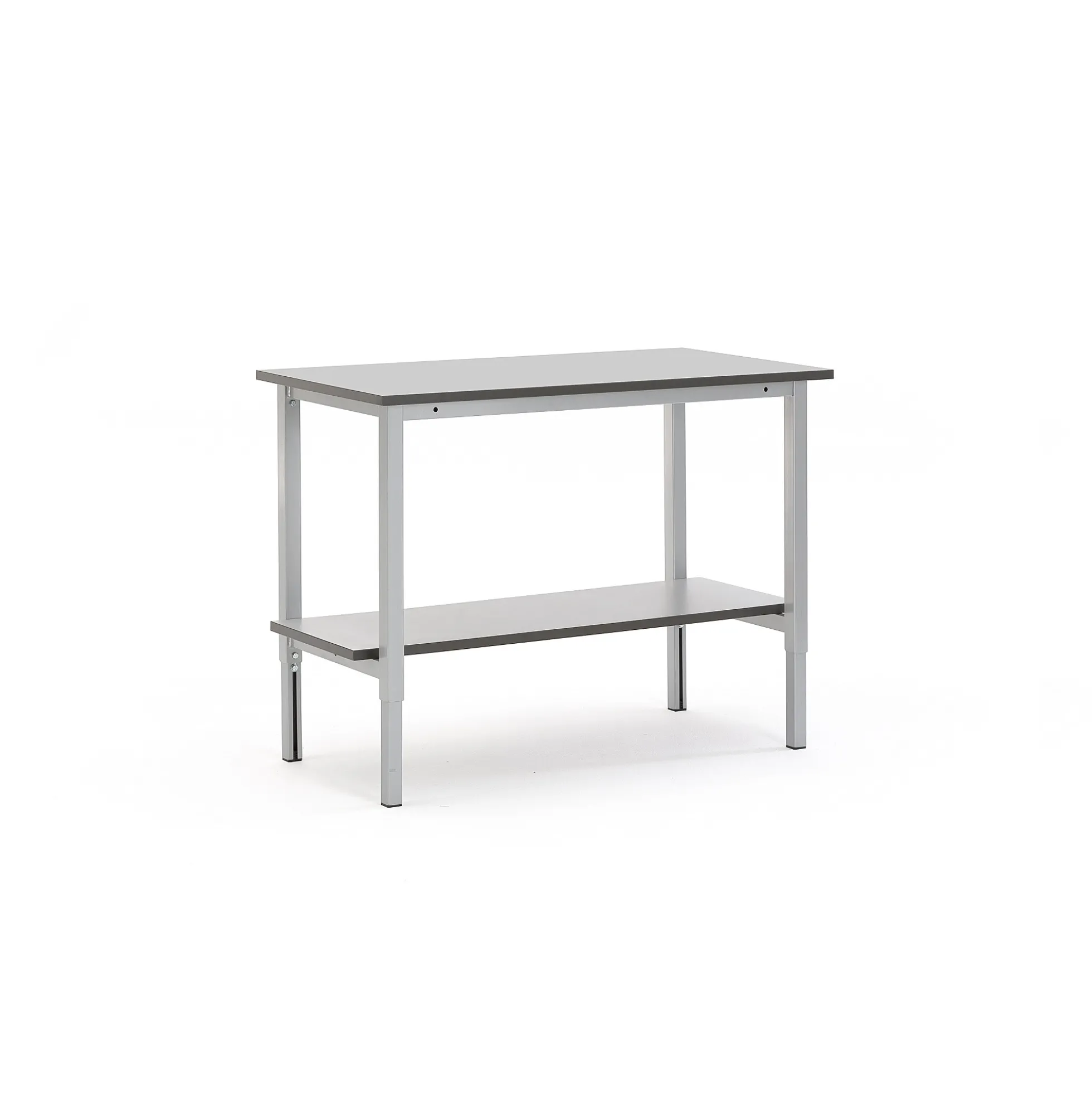 Teollisuuspöytä MOTION Manuaalisesti korkeussäädettävä, alahylly, 1200x600 mm, harmaa
