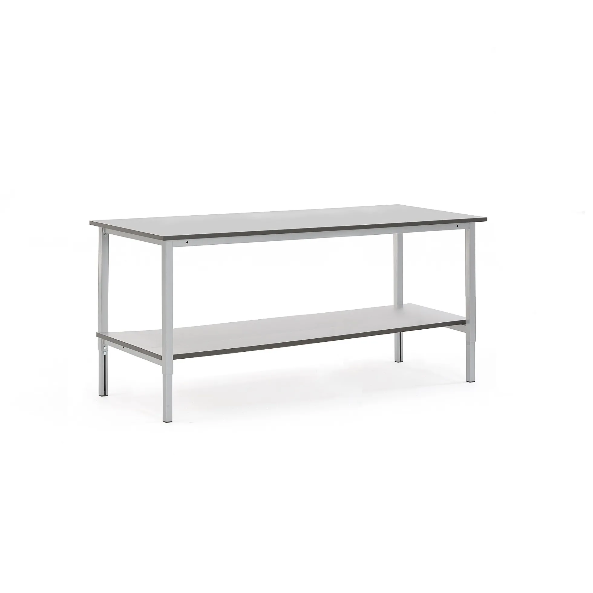 Teollisuuspöytä MOTION Manuaalisesti korkeussäädettävä, alahylly, 2000x800 mm, harmaa