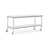 Teollisuuspöytä MOTION Pyörät, alahylly, 2000x800 mm, harmaa