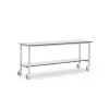 Teollisuuspöytä MOTION Pyörät, alahylly, 2000x600 mm, harmaa