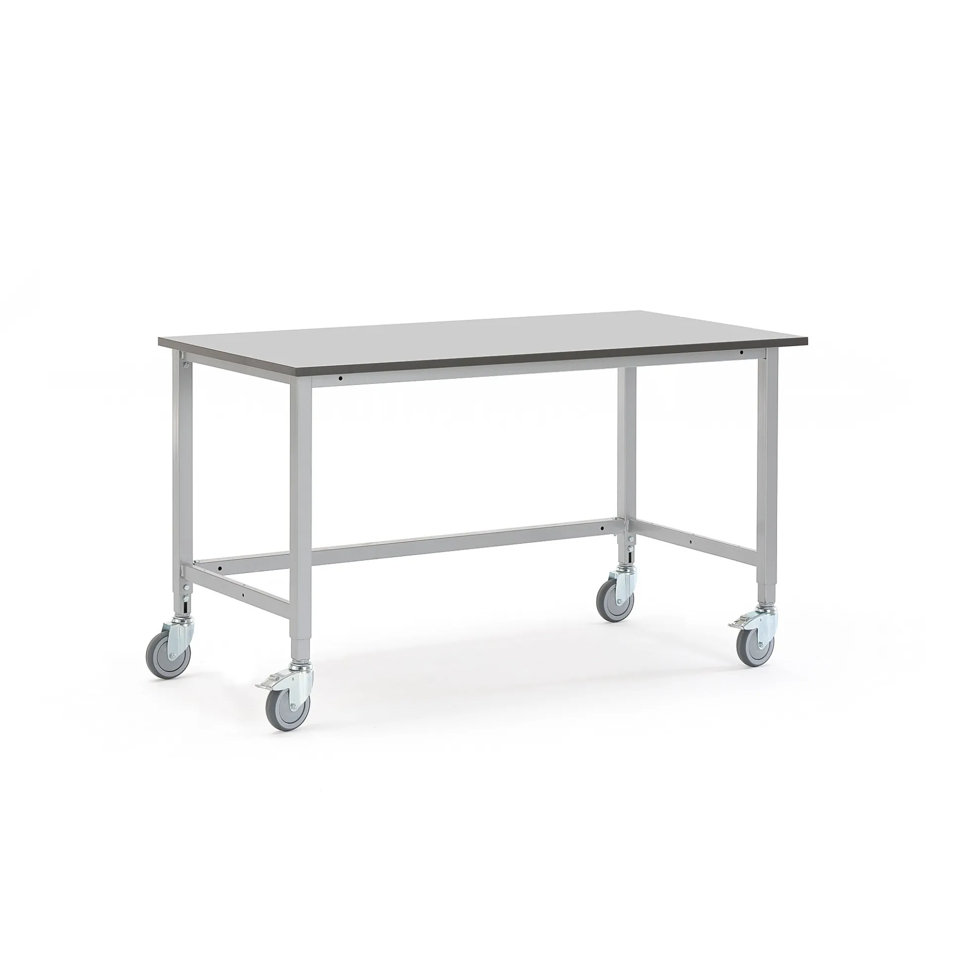 Teollisuuspöytä MOTION Pyörät, 1500x800 mm, harmaa
