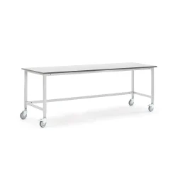 Teollisuuspöytä MOTION Pyörät, 2000x800 mm, harmaa