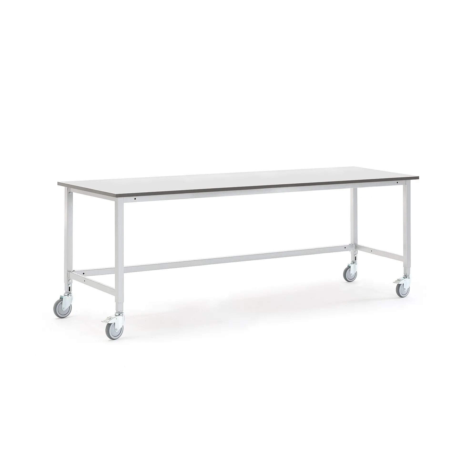 Teollisuuspöytä MOTION Pyörät, 2000x800 mm, harmaa