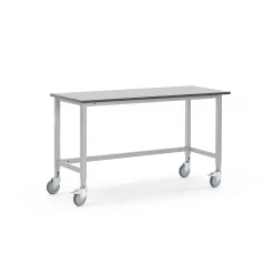 Teollisuuspöytä MOTION Pyörät, 1500x600 mm, harmaa