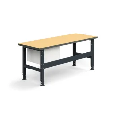 Teollisuuspöytä TRUST 3 laatikkoa, 2000x760 mm, 300 kg, kovalevy
