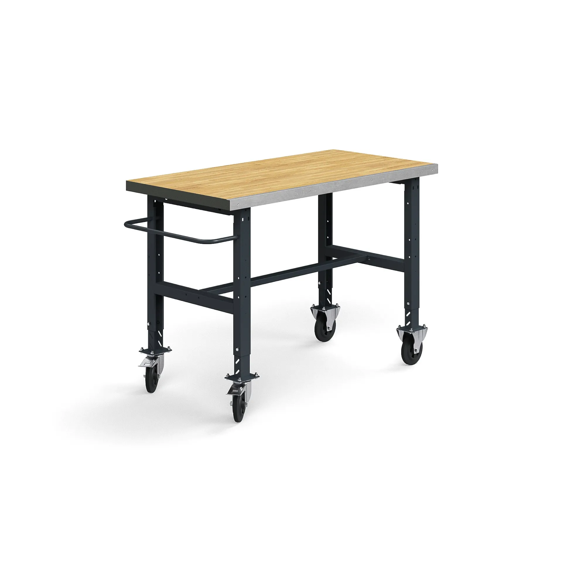 Teollisuuspöytä TRUST Siirrettävä, 1500x760 mm, 200 kg, tammiparketti