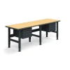 Teollisuuspöytä TRUST 2 x 3 laatikostoa, 2500x760 mm, 300 kg, kovalevy