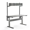 Teollisuuspöytä VERVE Korkeussäädettävä, 200 kg, 1600x800 mm, hyllyt