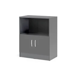 Toimistokaappi FLEXUS 1 avohylly, 925x760x415 mm, harmaa