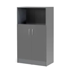 Toimistokaappi FLEXUS 1 avohylly, 1325x760x415 mm, harmaa