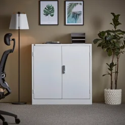 Toimistokaappi SAFE Metalli, elektroninen koodilukko, 1000x1000x400 mm, valkoinen