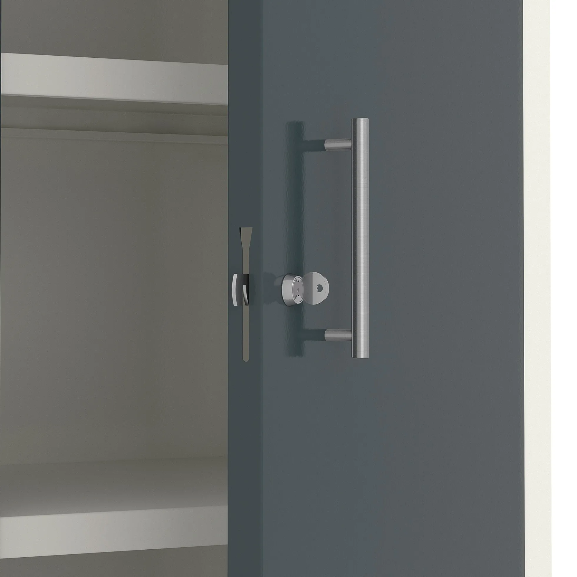 Toimistokaappi SWIFT 1950x990x450 mm, valkoinen, antrasiitinharmaa