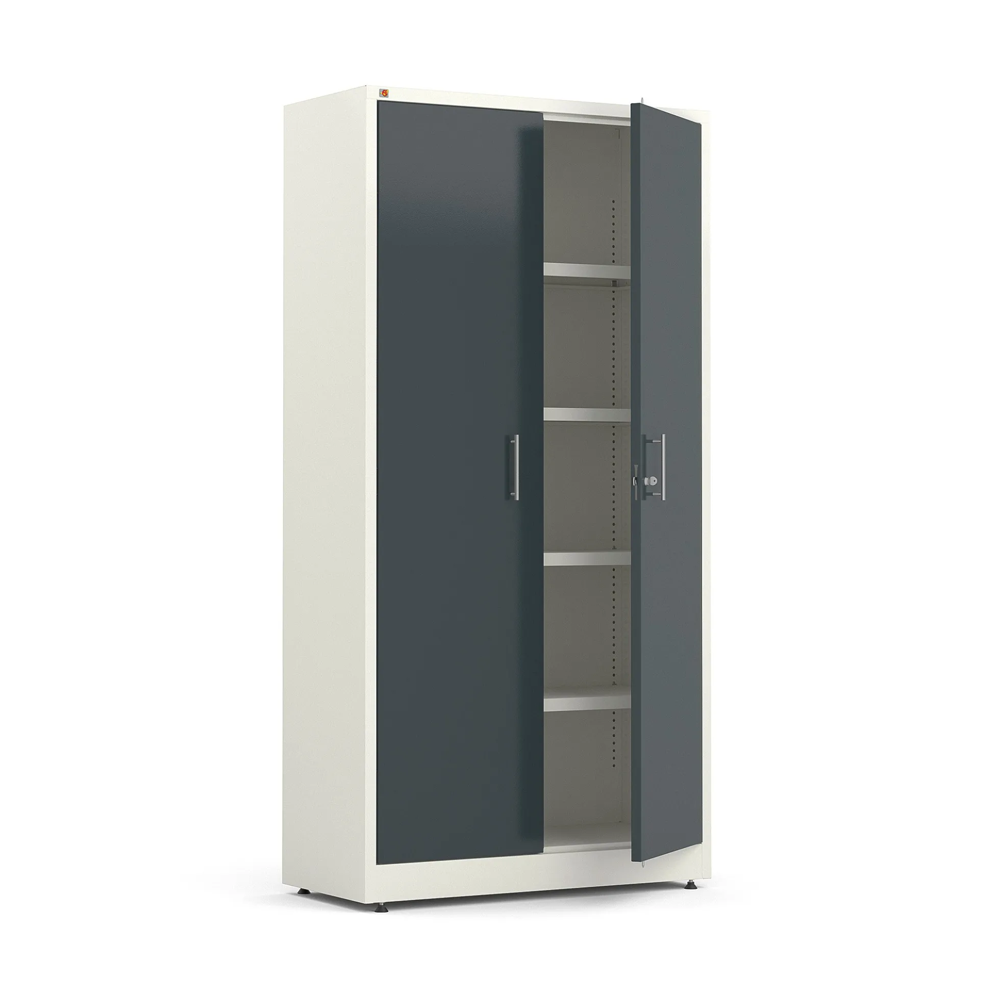 Toimistokaappi SWIFT 1950x990x450 mm, valkoinen, antrasiitinharmaa