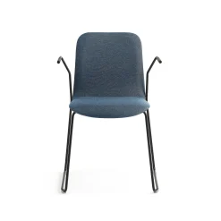 Tuoli käsinojilla LABELL Kelkkajalka, musta/sininen