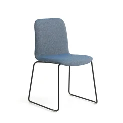 Tuoli LABELL Kelkkajalka, musta/sininen