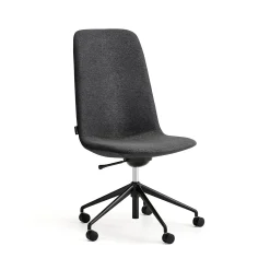 Tuoli LANGLEY Keskikorkea istuin, pyörät, musta/antrasiitti