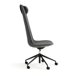 Tuoli LANGLEY Korkea istuin, pyörät, musta/antrasiitti