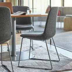 Tuoli LANGLEY Matala istuin, liukunastat, hopea/antrasiitti