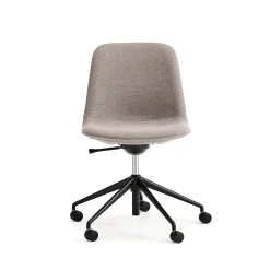 Tuoli LANGLEY Matala istuin, pyörät, musta/beigenharmaa