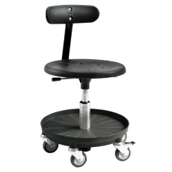 Työjakkara MIDI Selkänoja, pyörät, 360-480 mm, musta
