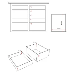 Työpenkki FLEX Pyörällinen, 10 laatikkoa, 1100x595x900 mm