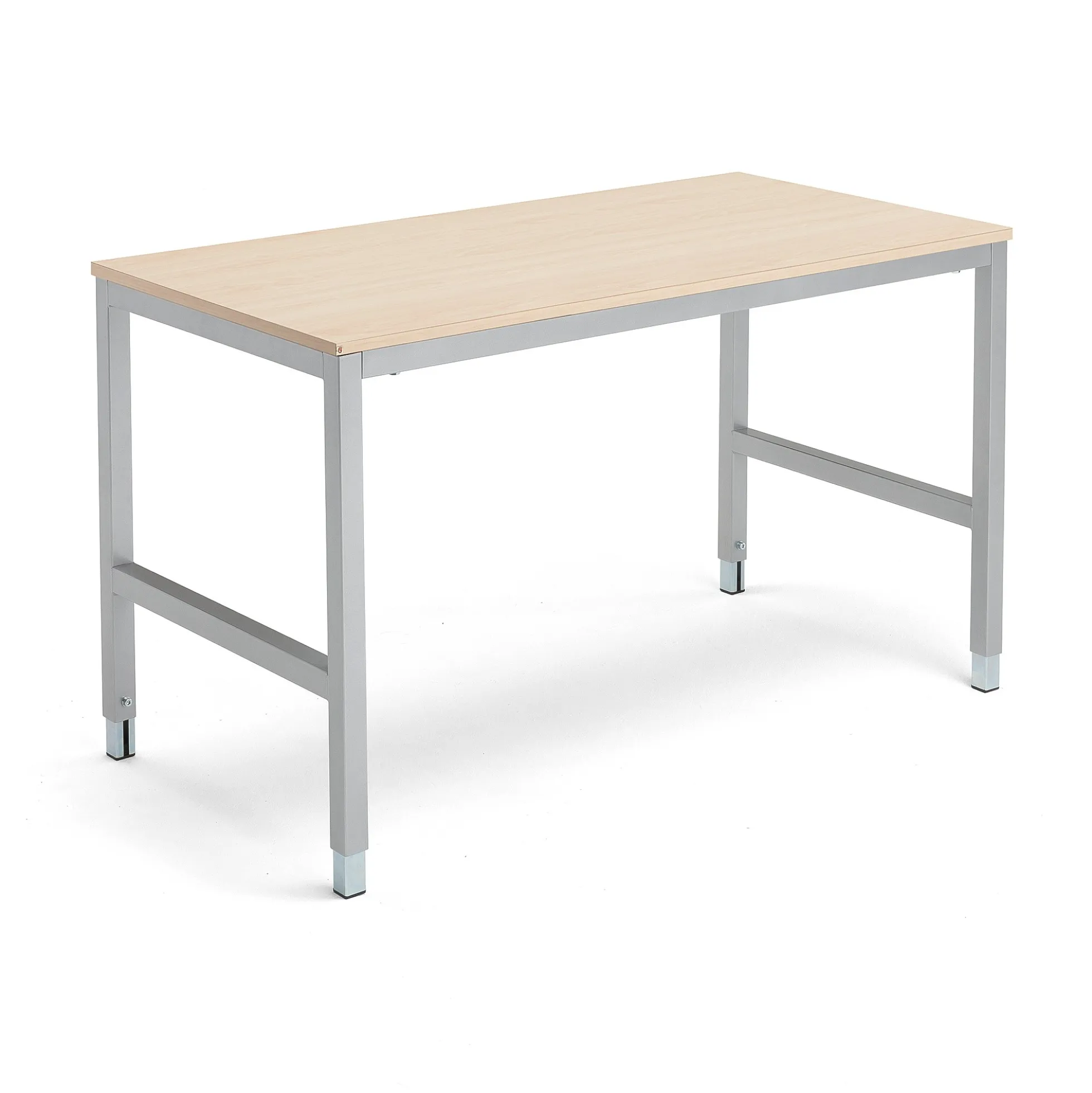 Työpöytä OPTION 1400x700x720-900 mm, koivu, hopeanharmaa