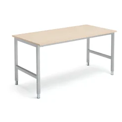 Työpöytä OPTION 1600x800x720-900 mm, koivu, hopeanharmaa
