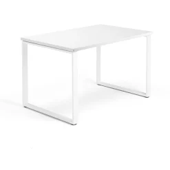 Työpöytä QBUS Kiinteä korkeus, O-jalusta, 1200x800 mm, valkoinen jalusta, valkoinen