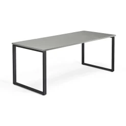 Työpöytä QBUS O-jalusta, 1800x800 mm, musta jalusta, vaaleanharmaa