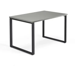 Työpöytä QBUS O-jalusta, 1200x800 mm, musta jalusta, vaaleanharmaa