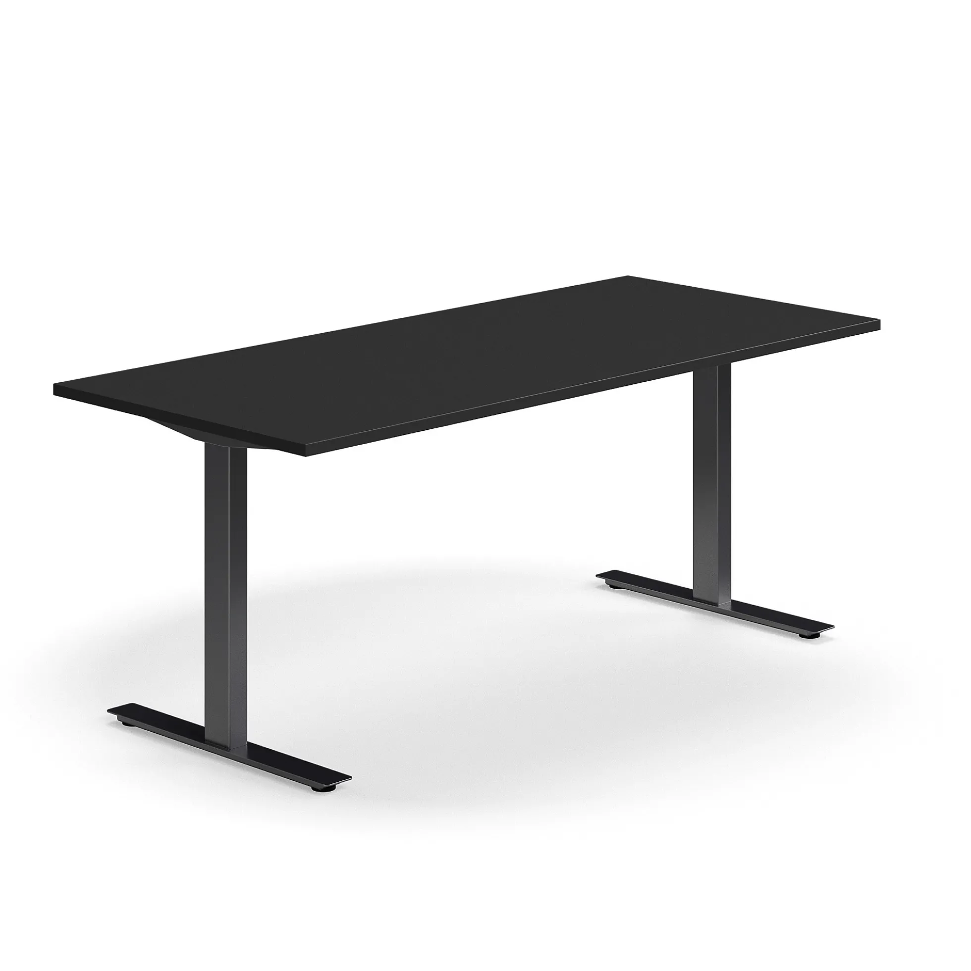 Työpöytä QBUS Suora pöytälevy, 1800x800 mm, T-jalusta, musta jalusta, musta