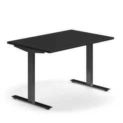 Työpöytä QBUS Suora pöytälevy, 1200x800 mm, T-jalusta, musta jalusta, musta