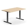 Työpöytä QBUS Suora pöytälevy, 1400x800 mm, T-jalusta, musta jalusta, tammi