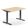 Työpöytä QBUS Suora pöytälevy, 1200x800 mm, T-jalusta, musta jalusta, tammi