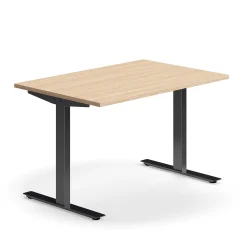 Työpöytä QBUS Suora pöytälevy, 1200x800 mm, T-jalusta, musta jalusta, tammi